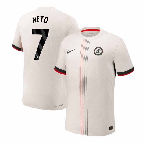 NETO #7 Authentic Chelsea Away Soccer Jersey 2025/26 White