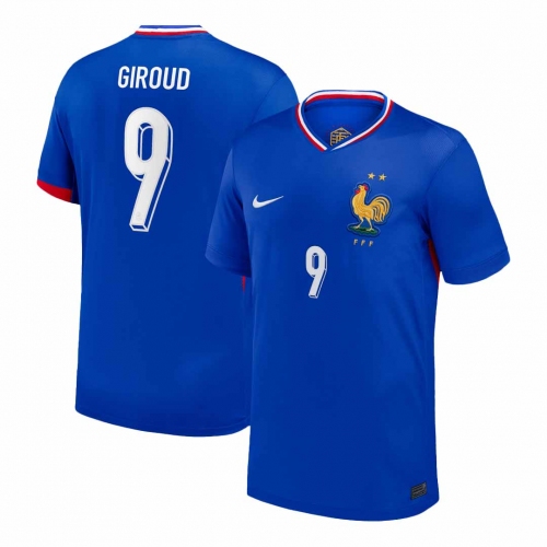 GIROUD #9 France Euro Home Soccer Jersey Blue