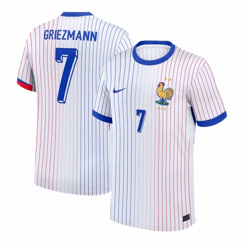 GRIEZMANN #7 France Euro Away Soccer Jersey White