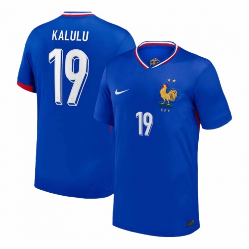 KALULU #19 France Euro Home Soccer Jersey Blue