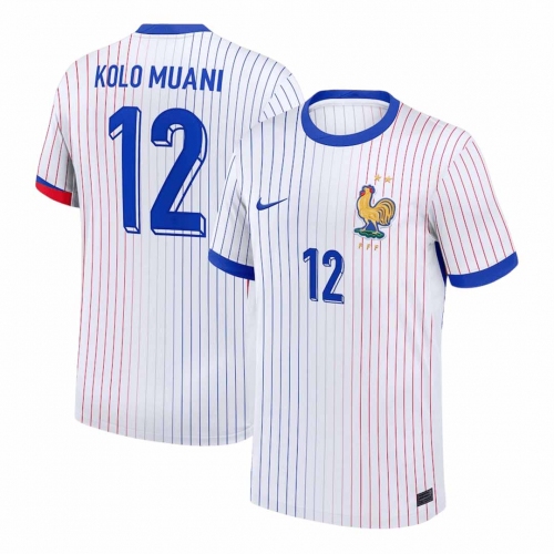 KOLO MUANI#12 France Euro Away Soccer Jersey White