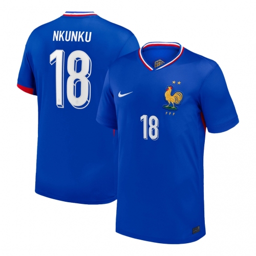 NKUNKU #18 France Euro Home Soccer Jersey Blue