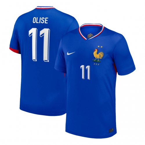 OLISE #11 France Euro Home Soccer Jersey Blue