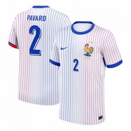 PAVARD #2 France Euro Away Soccer Jersey White