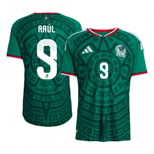 Mexico Raúl #9 Soccer Jersey Home Custom Shirt World Cup 2026