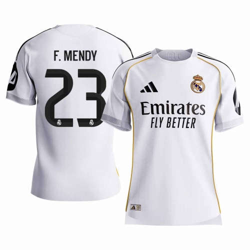 F.MENDY #23 Authentic Real Madrid Home Soccer Jersey 2025/26 White