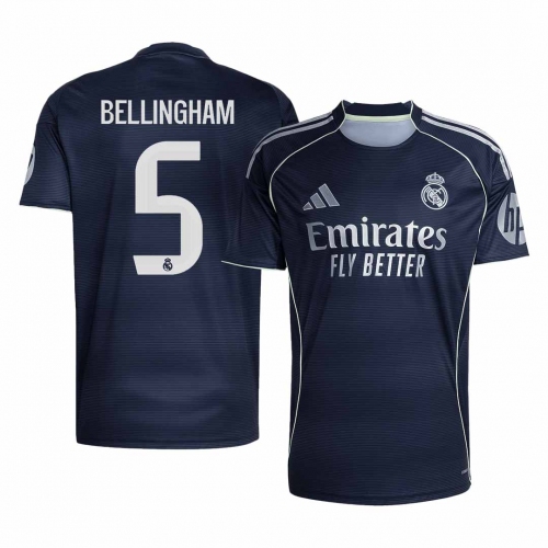 Real Madrid BELLINGHAM #5 Away Soccer Jersey 2025/26