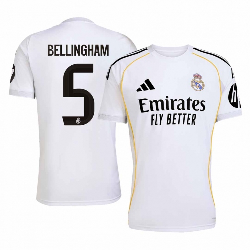 Real Madrid BELLINGHAM #5 Home Soccer Jersey 2025/26