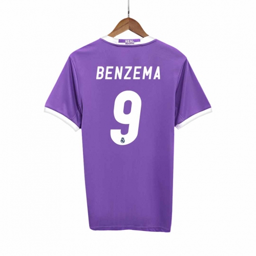 Real Madrid BENZEMA #9 Away Soccer Jersey Retro 2016/17