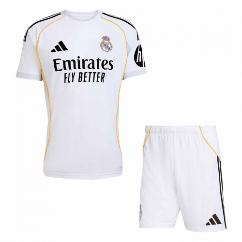 Real Madrid Home Soccer Jersey Kit 2025/26 (Jersey+Shorts)