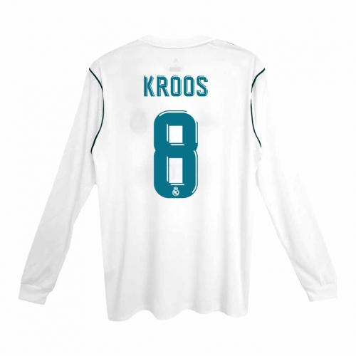 Real Madrid KROOS #8 Home Soccer Jersey Retro 2017/18 - Long Sleeve