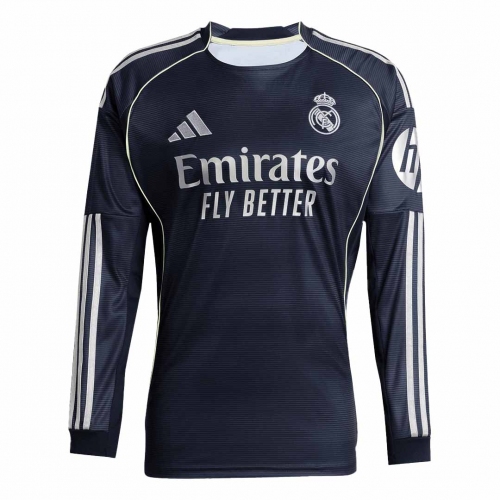 Real Madrid Long Sleeve Away Soccer Jersey 2025/26