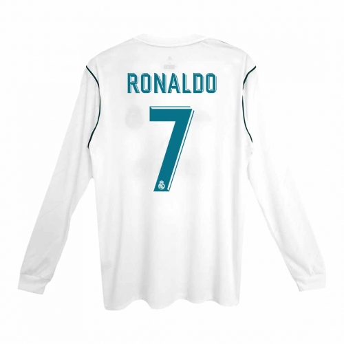 Real Madrid RONALDO #7 Home Jersey Retro 2017/18 - Long Sleeve