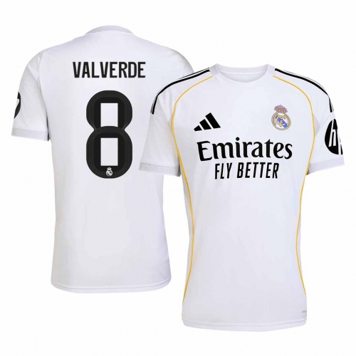 Real Madrid VALVERDE #8 Home Soccer Jersey 2025/26