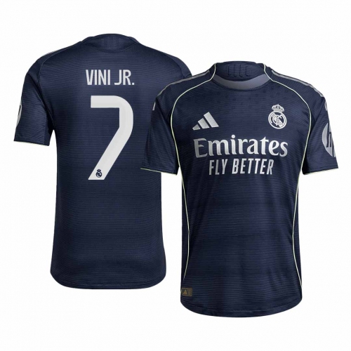 Real Madrid VINI JR. #7 Away Soccer Jersey Authentic 2025/26