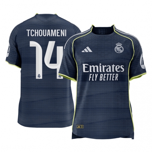 TCHOUAMENI #14 Authentic Real Madrid Away Soccer Jersey 2025/26 Navy