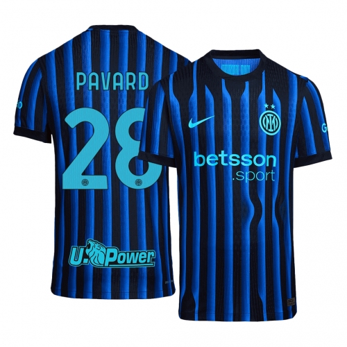PAVARD #28 Authentic Inter Milan Home Soccer Jersey 2025/26 Blue&Black
