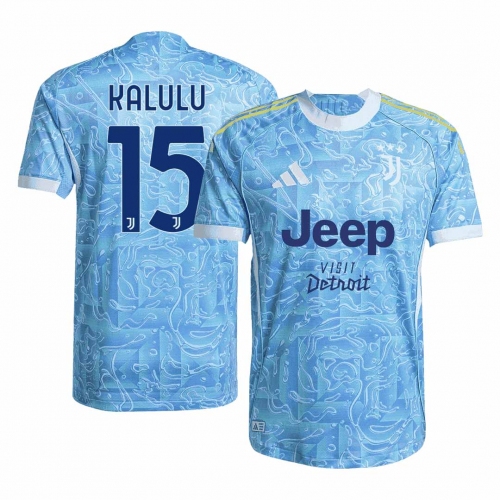 KALULU #15 Authentic Juventus Away Soccer Jersey 2025/26 Blue
