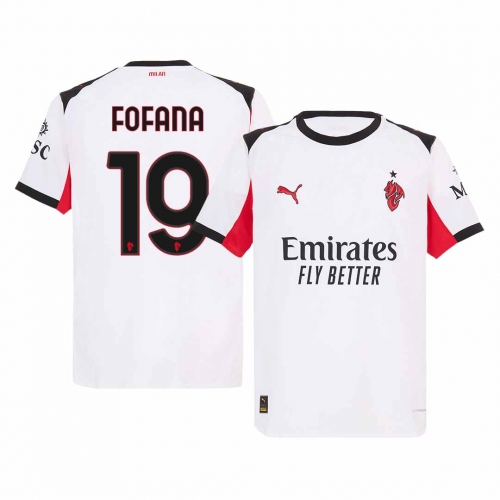 FOFANA #19 Authentic AC Milan Away Soccer Jersey 2025/26 White