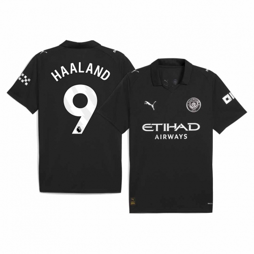 HAALAND #9 Manchester City Away Soccer Jersey 2025/26 Black