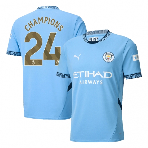 Manchester City CHAMPIONS #24 Home Jersey