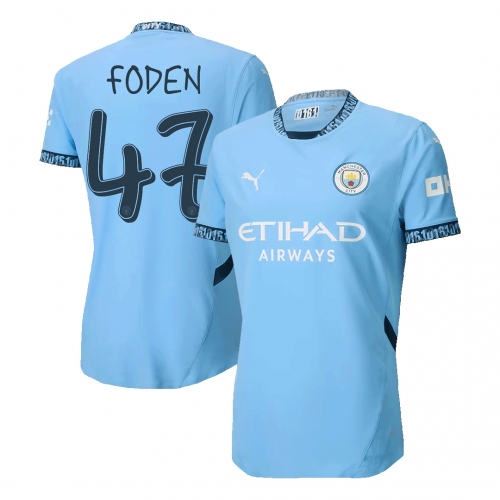 Manchester City FODEN #47 Home Jersey Authentic - UCL Edition