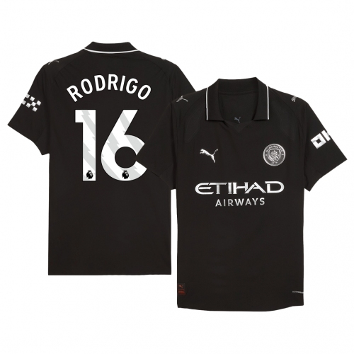 Manchester City RODRIGO #16 Away Soccer Jersey Authentic 2025/26