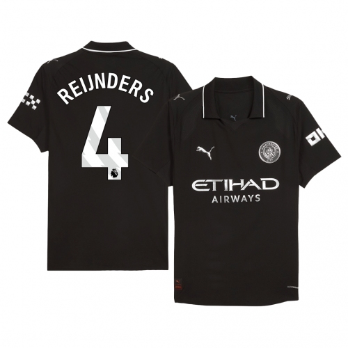 REIJNDERS #4 Authentic Manchester City Away Soccer Jersey 2025/26 Black